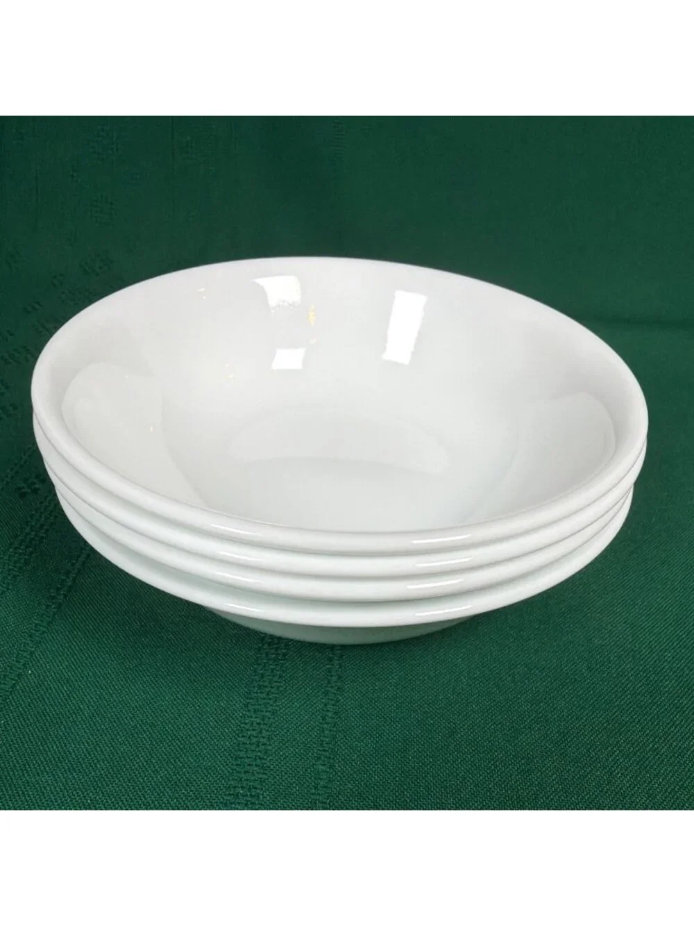 Vintage Retired 80s Set Lot of 4 Corelle Corning White Fruit Dessert Bowls USA